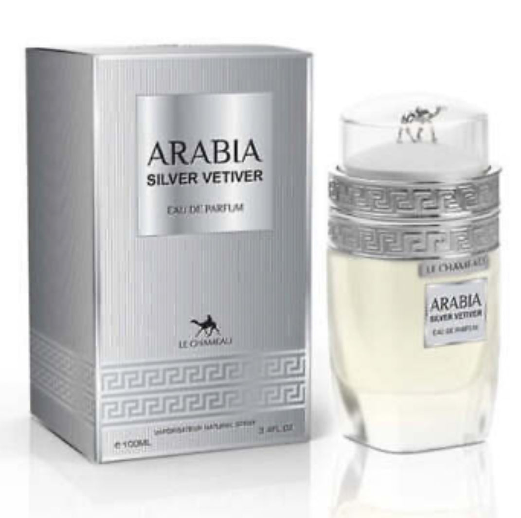 Arabia Silver Vetiver Eau de Parfum by Le Chameau, Emper. 3.4 fl. oz.
